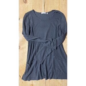 Habitat Womens Blue Grey Textured Knit Long Sleeve Tunic Top Pockets‎ Small